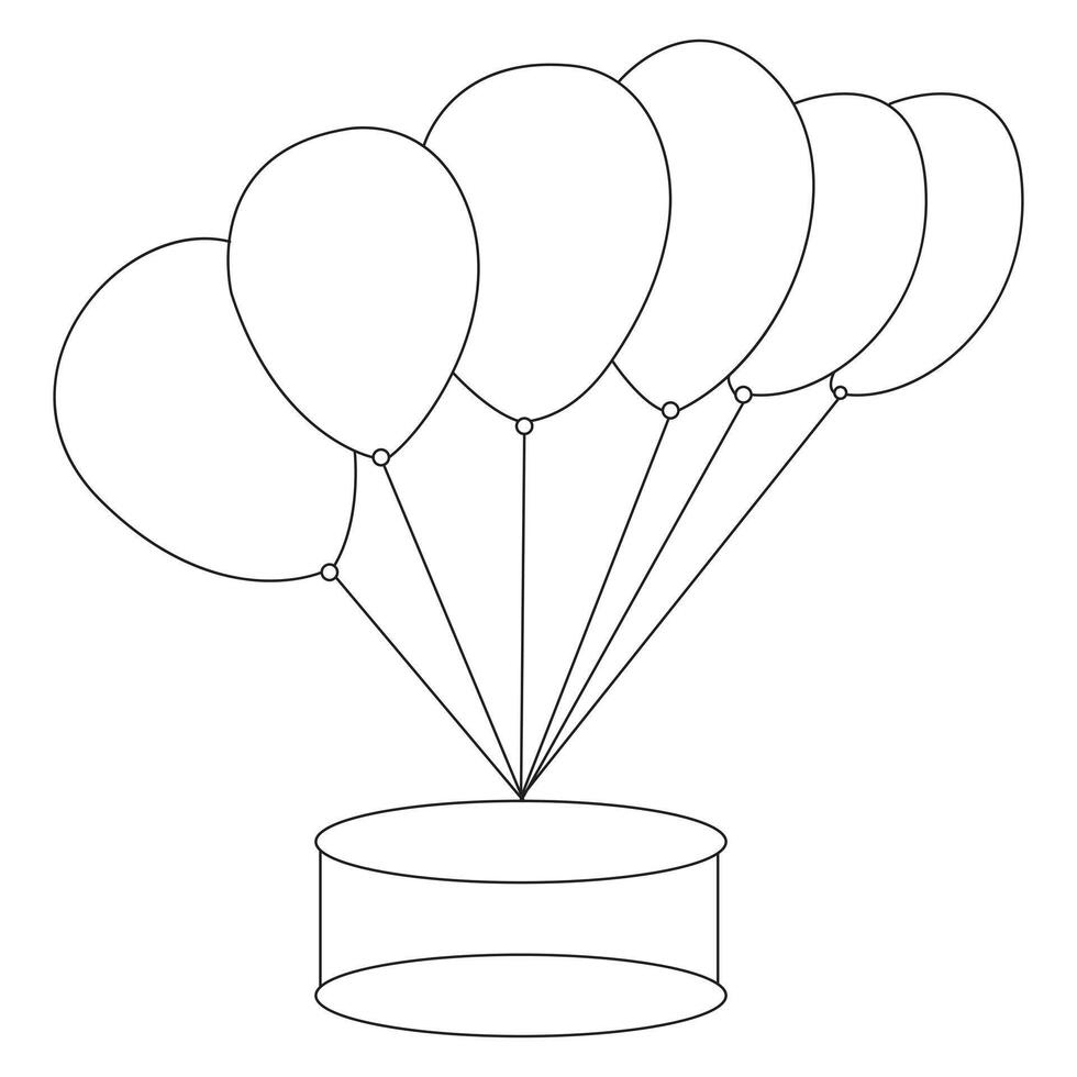 Vector illustration of balloon single line art
