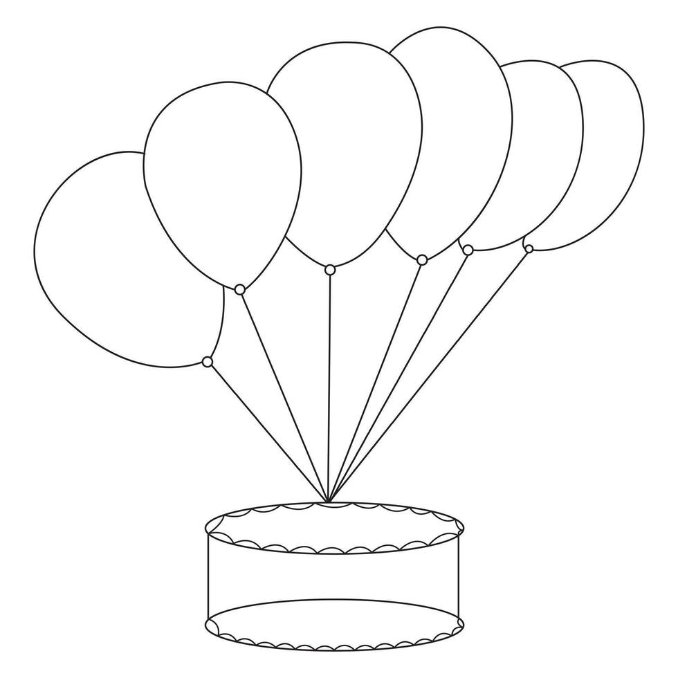Vector illustration of balloon single line art