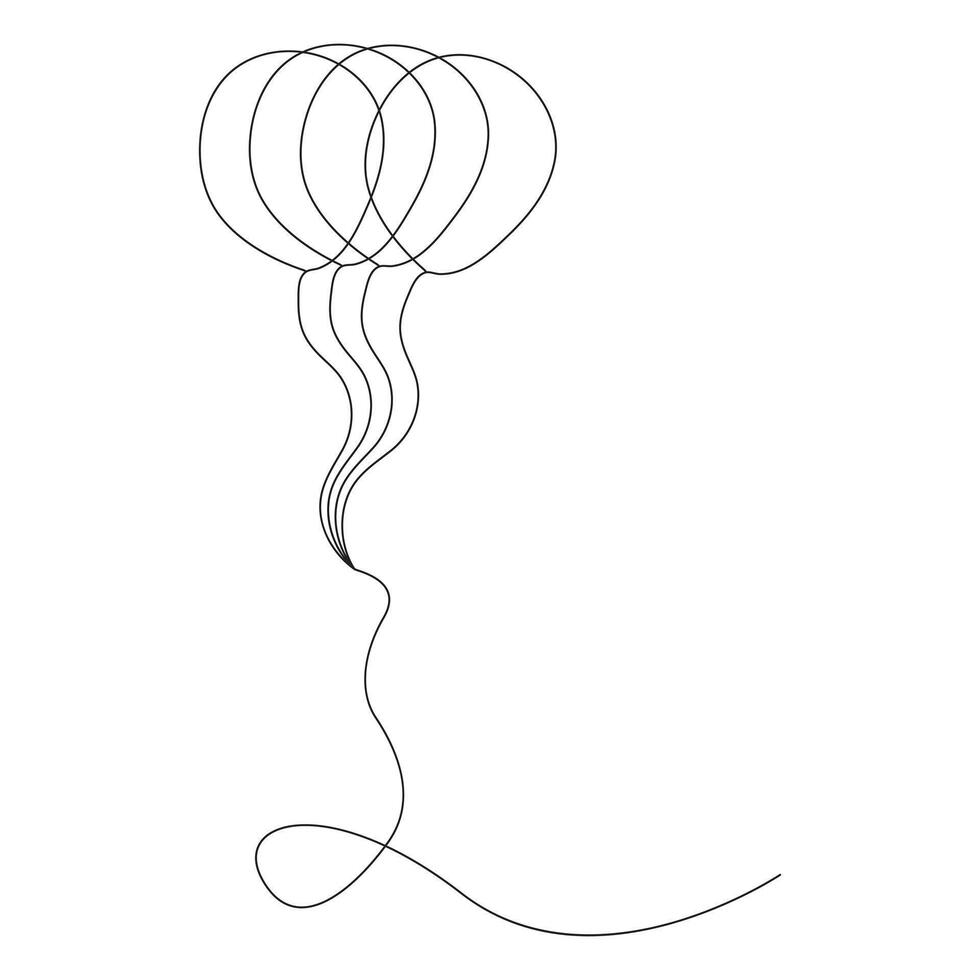 Vector illustration of balloon single line art