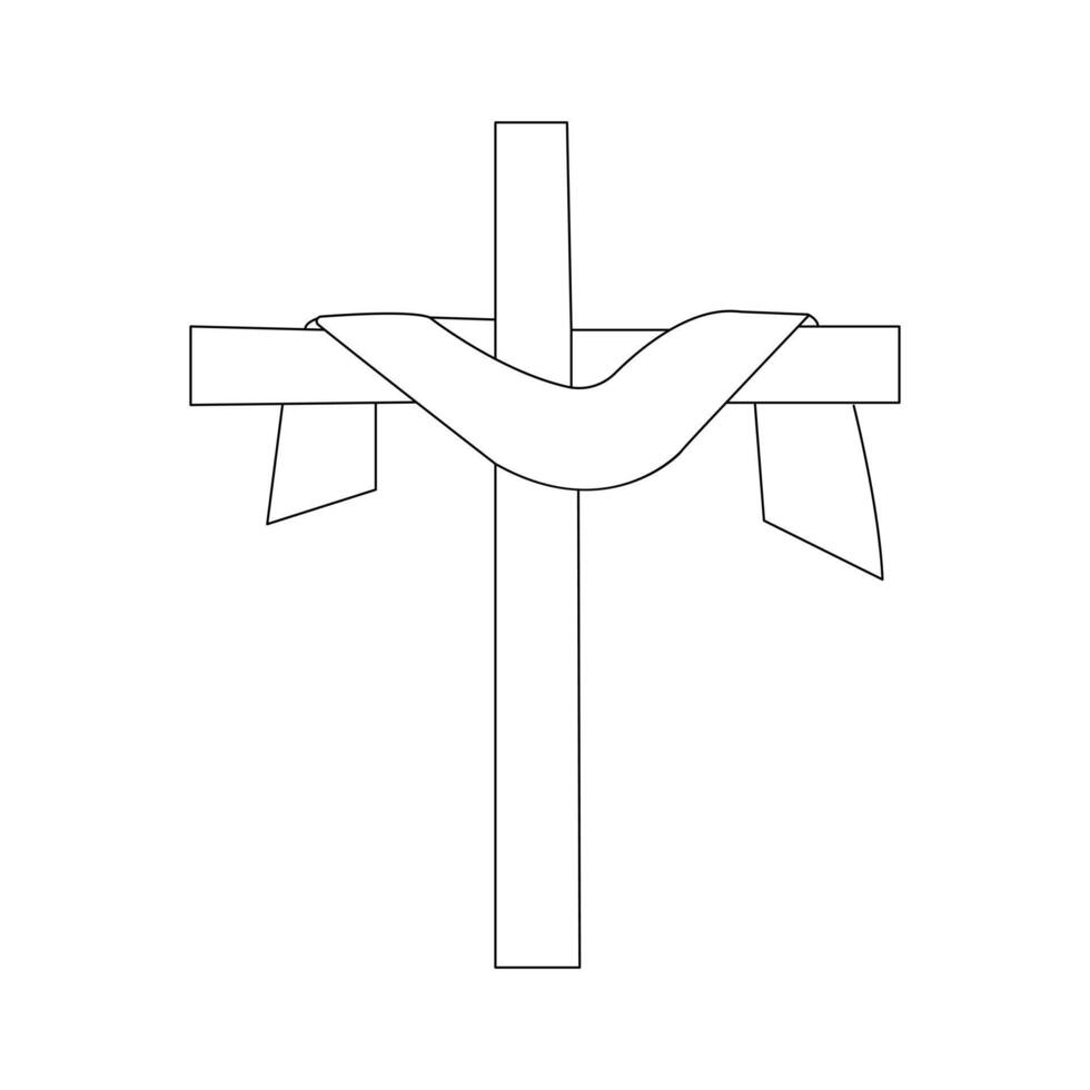 Jesus Christ sketch good Friday continuous single line outline vector art drawing and illustration