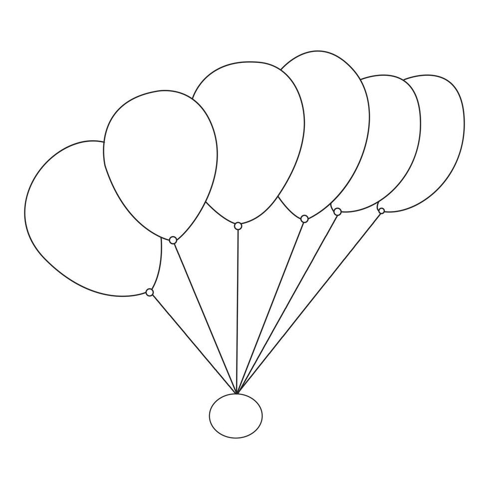 Vector illustration of balloon single line art