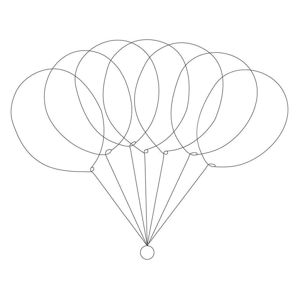 Vector illustration of balloon single line art
