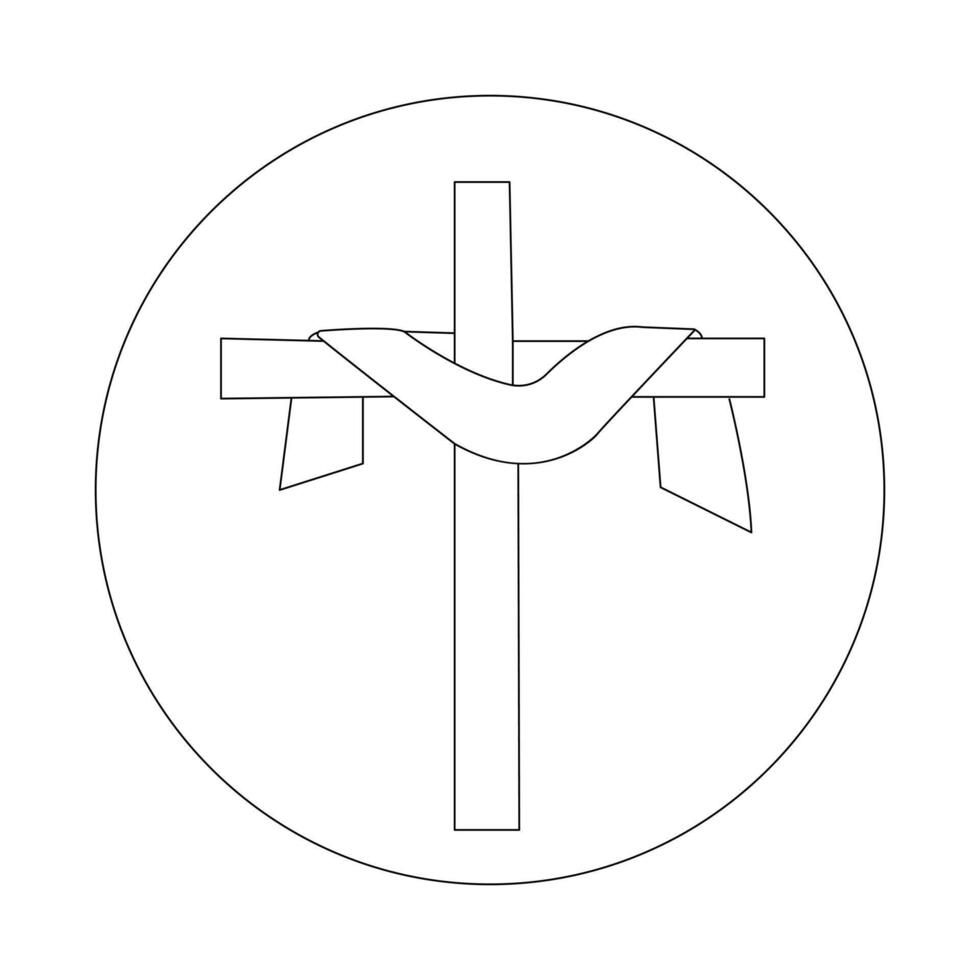 Jesus Christ sketch good Friday continuous single line outline vector art drawing and illustration