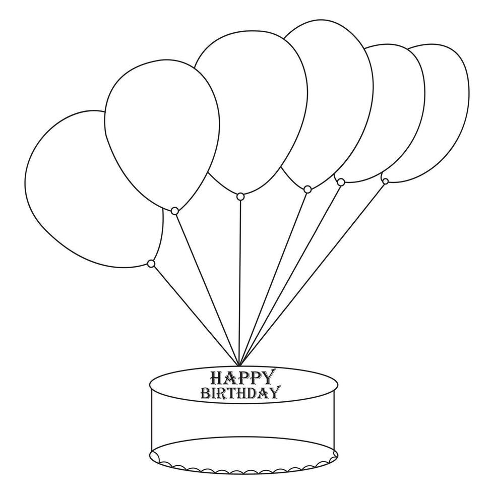 Vector illustration of balloon single line art