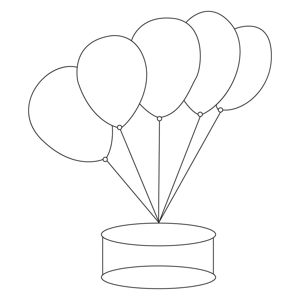 Vector illustration of balloon single line art