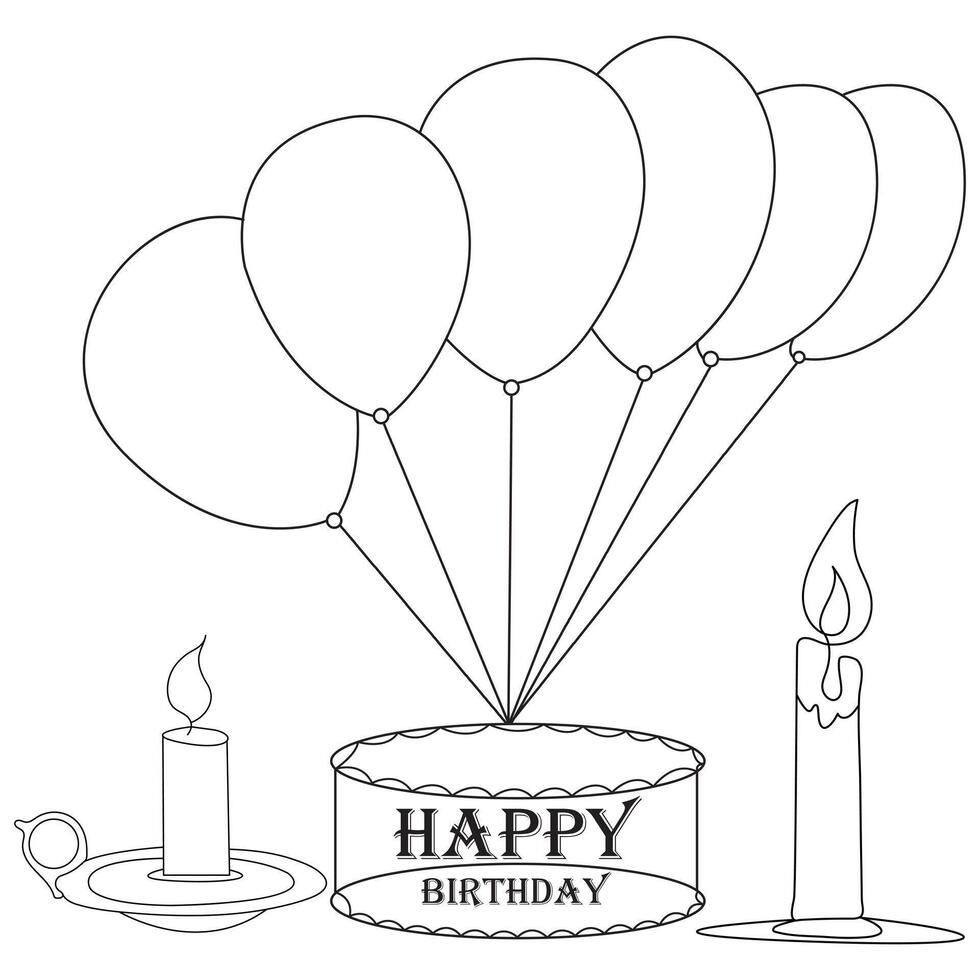 Vector illustration of balloon single line art