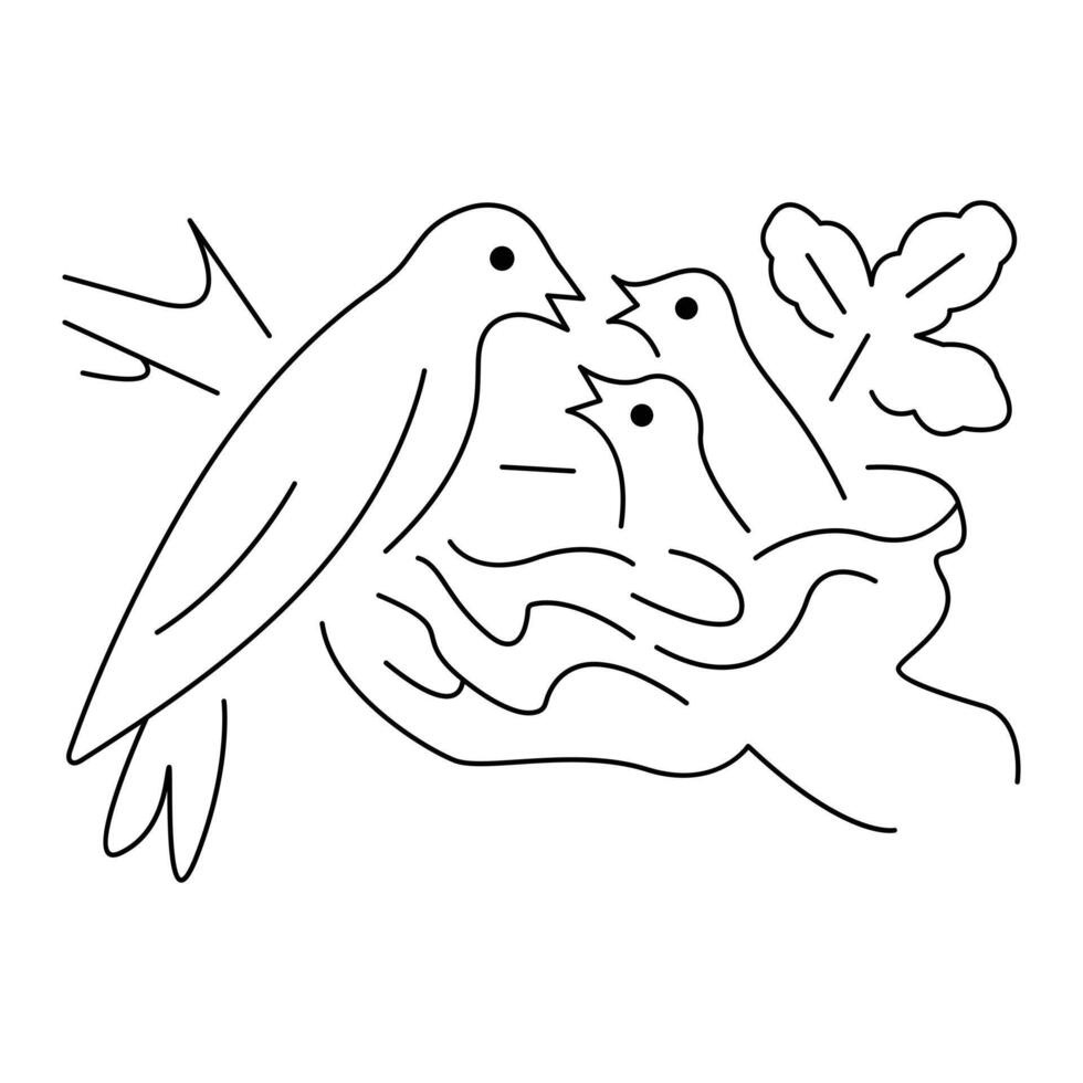 Continuous Bird one single single line art drawing vector