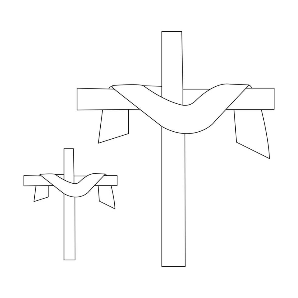 Jesus Christ sketch good Friday continuous single line outline vector art drawing and illustration