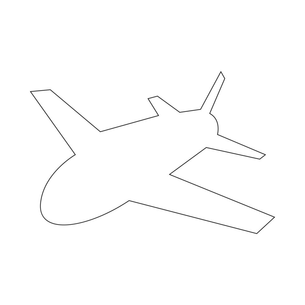 Continuous line drawing of airplane. One line Drawing from the hands of a black and white background vector