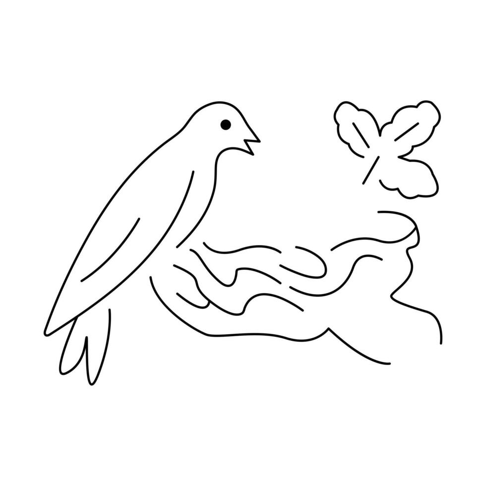 Continuous Bird one single single line art drawing vector