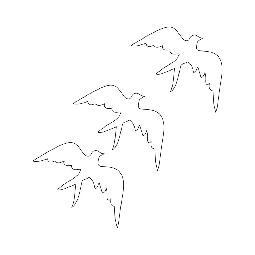 Continuous Bird one single single line art drawing vector