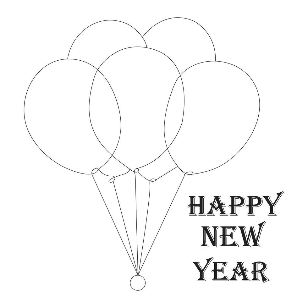 Vector illustration of balloon single line art