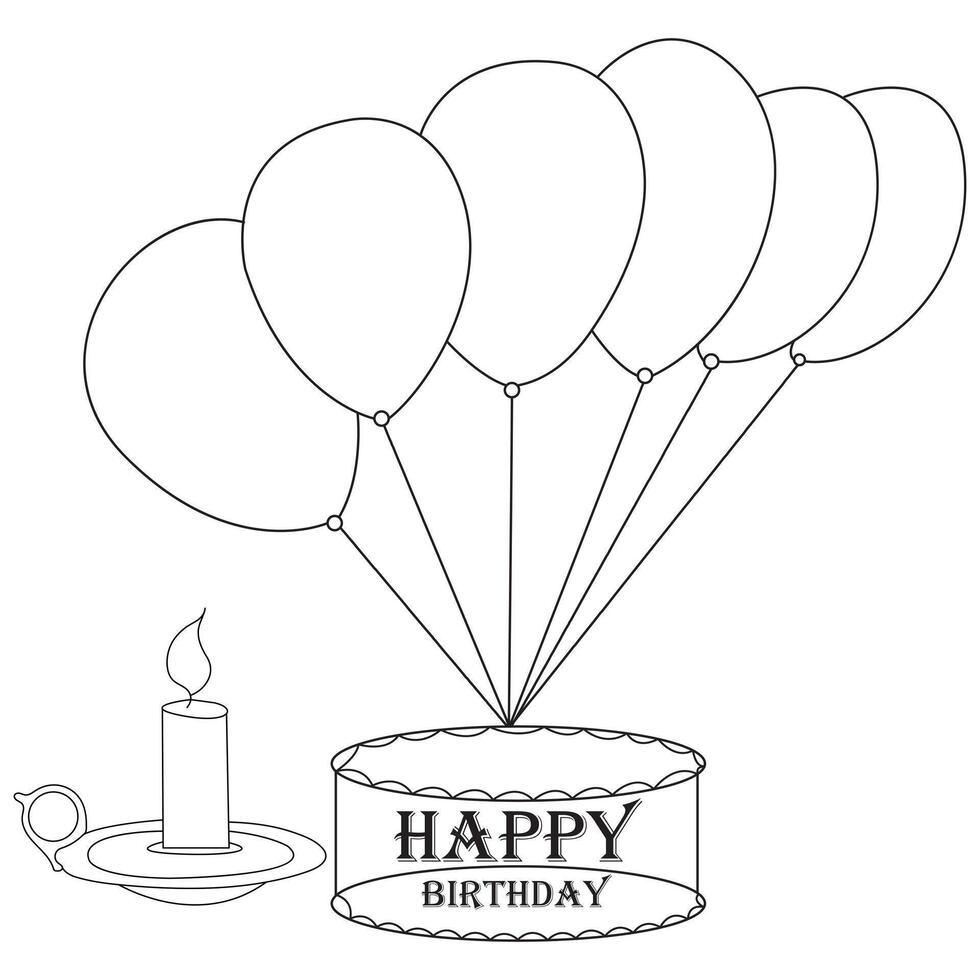 Vector illustration of balloon single line art