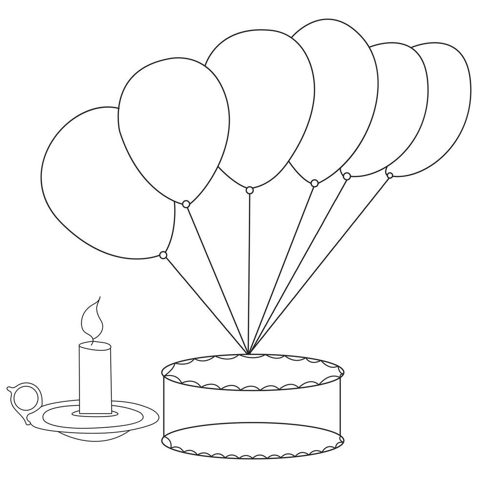 Vector illustration of balloon single line art