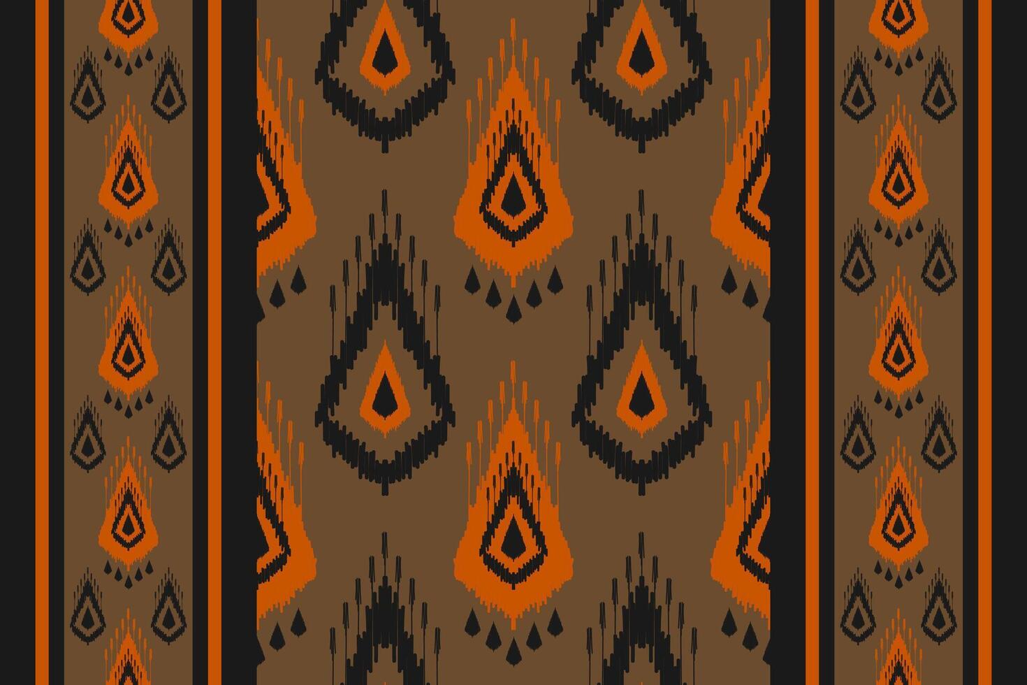 alfombra étnico modelo Arte. ikat sin costura modelo tradicional. americano, mexicano estilo. marrón antecedentes. vector