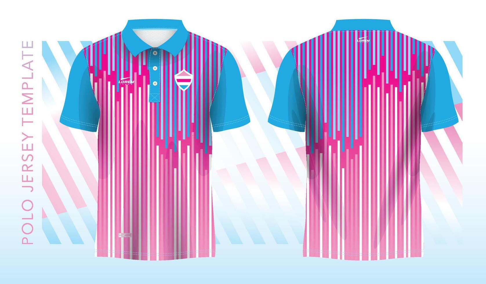 blue pink abstract background and pattern for polo jersey sport design template vector