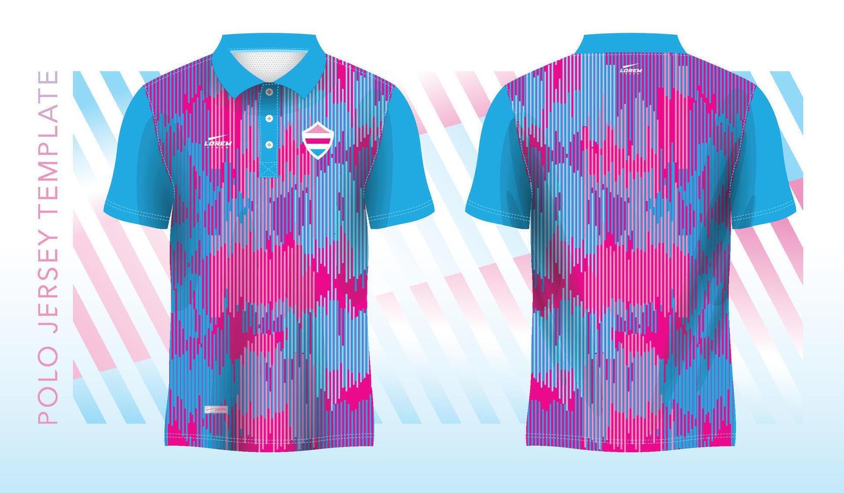 blue pink abstract background and pattern for polo jersey sport design template vector