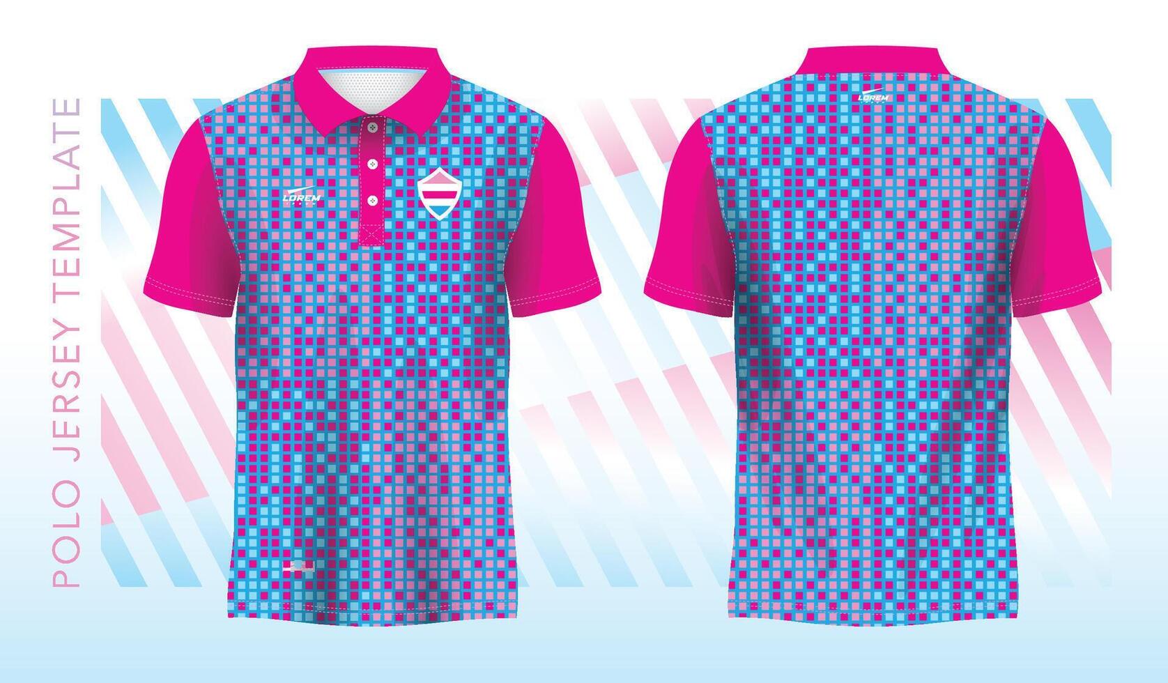 blue pink abstract background and pattern for polo jersey sport design template vector