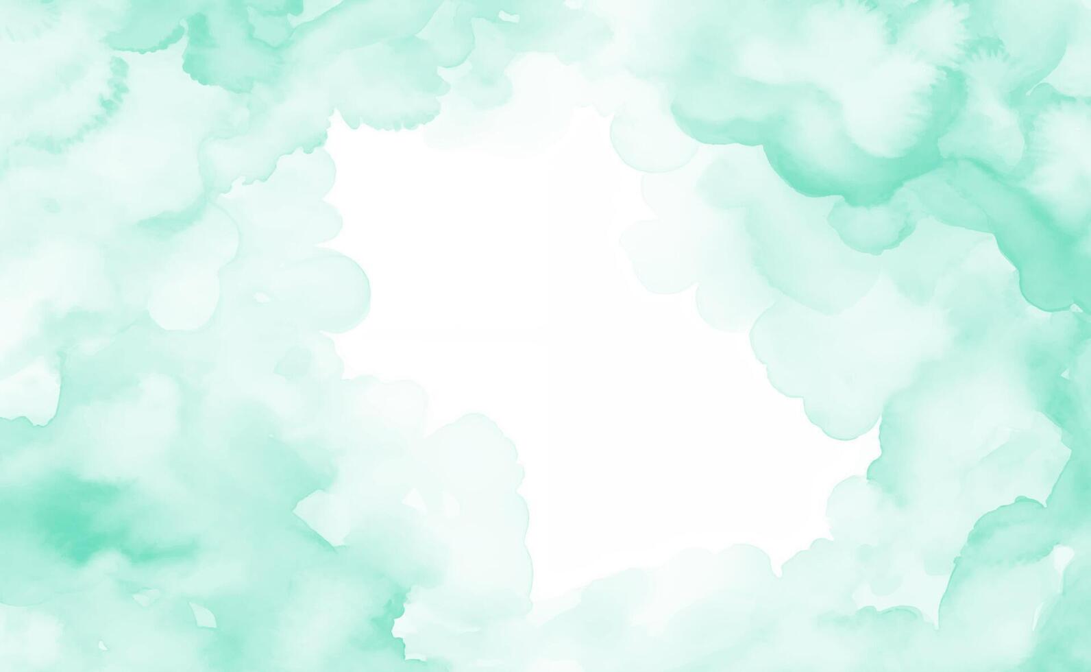 Mint abstract watercolor texture background. Green watercolour brush splash pattern vector