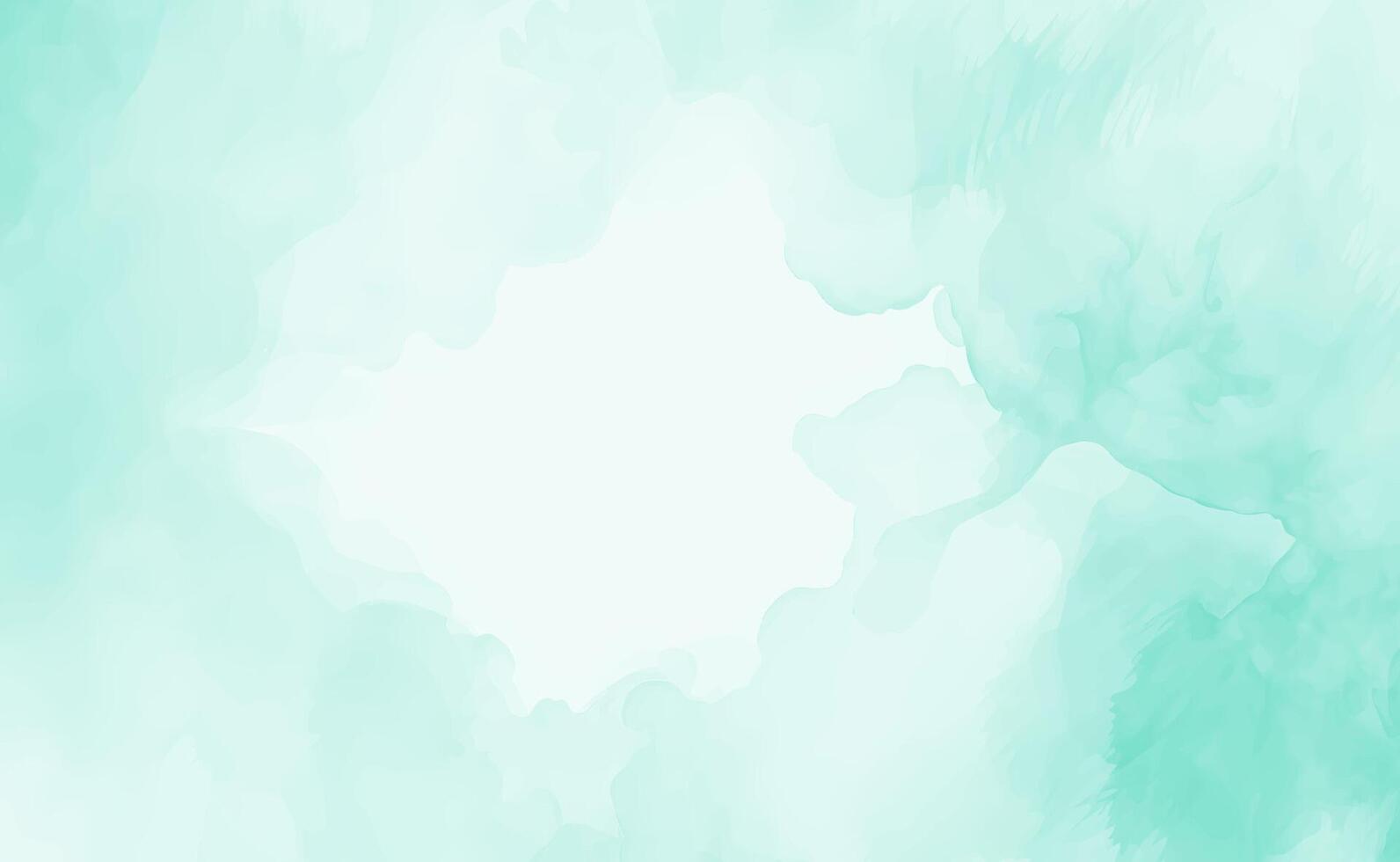 Mint abstract watercolor texture background. Green watercolour brush splash pattern vector