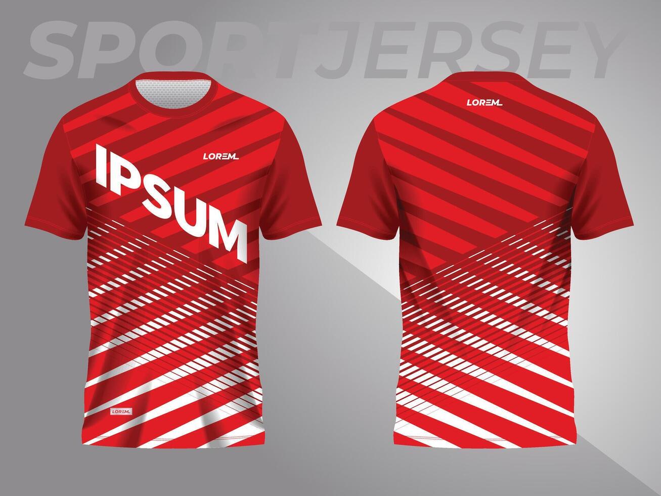 red abstract background and pattern for sport jersey design and mockup. front and back view template vector