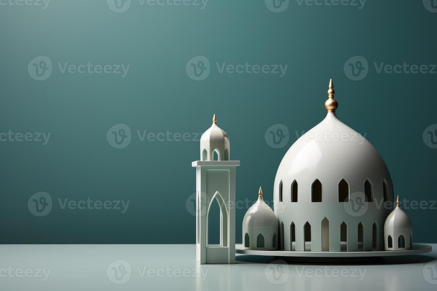 AI generated Arabic Ramadan or eid mubarak modern wall background photo