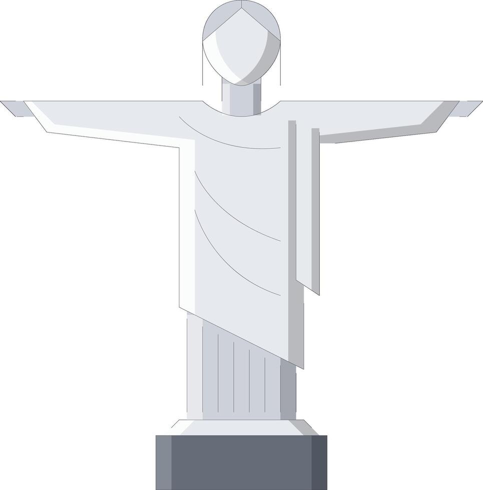 christ redeemer statue architecture building vector