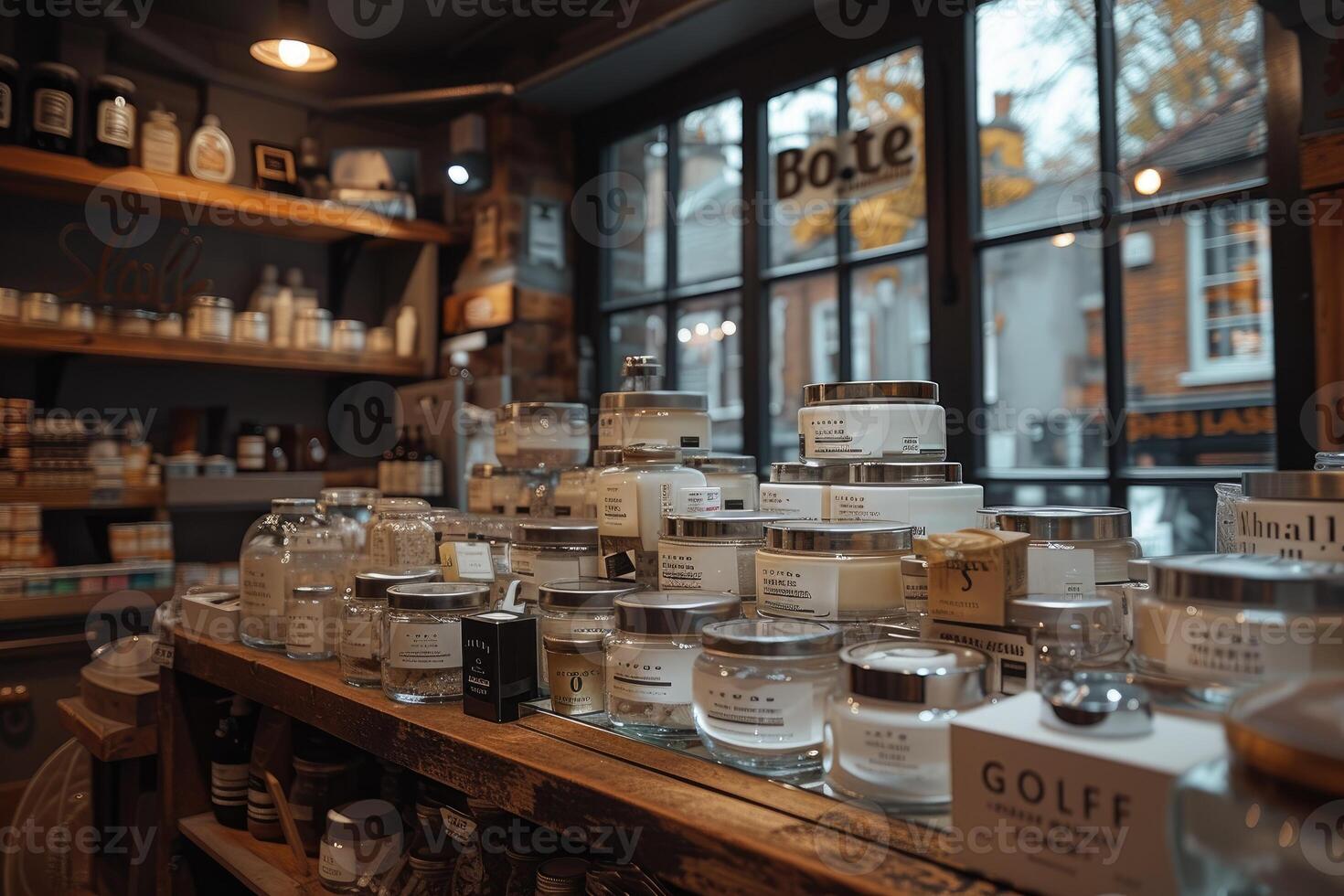 AI generated the window of a modern and stylish shop design professional photography photo