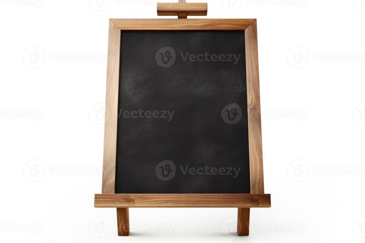 AI generated Empty sandwich board for a menu and a chalk drawing. photo