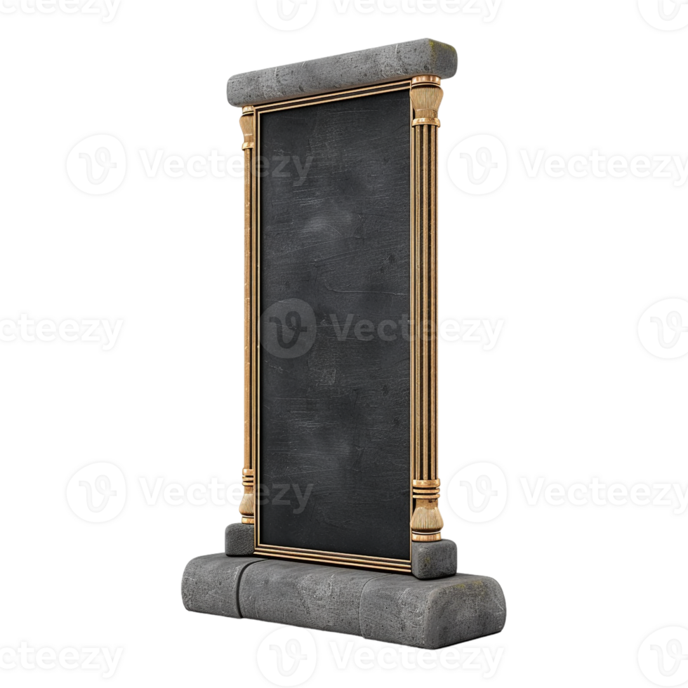 AI generated Blackboard with Wooden Spot on Transparent background - Ai Generated png