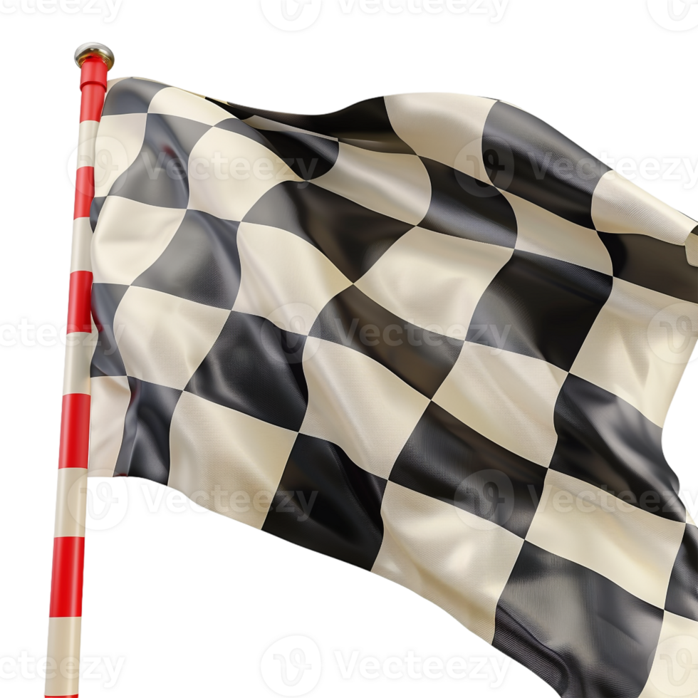AI generated 3D Rendering of a Race Winning Flag on Transparent Background - Ai Generated png