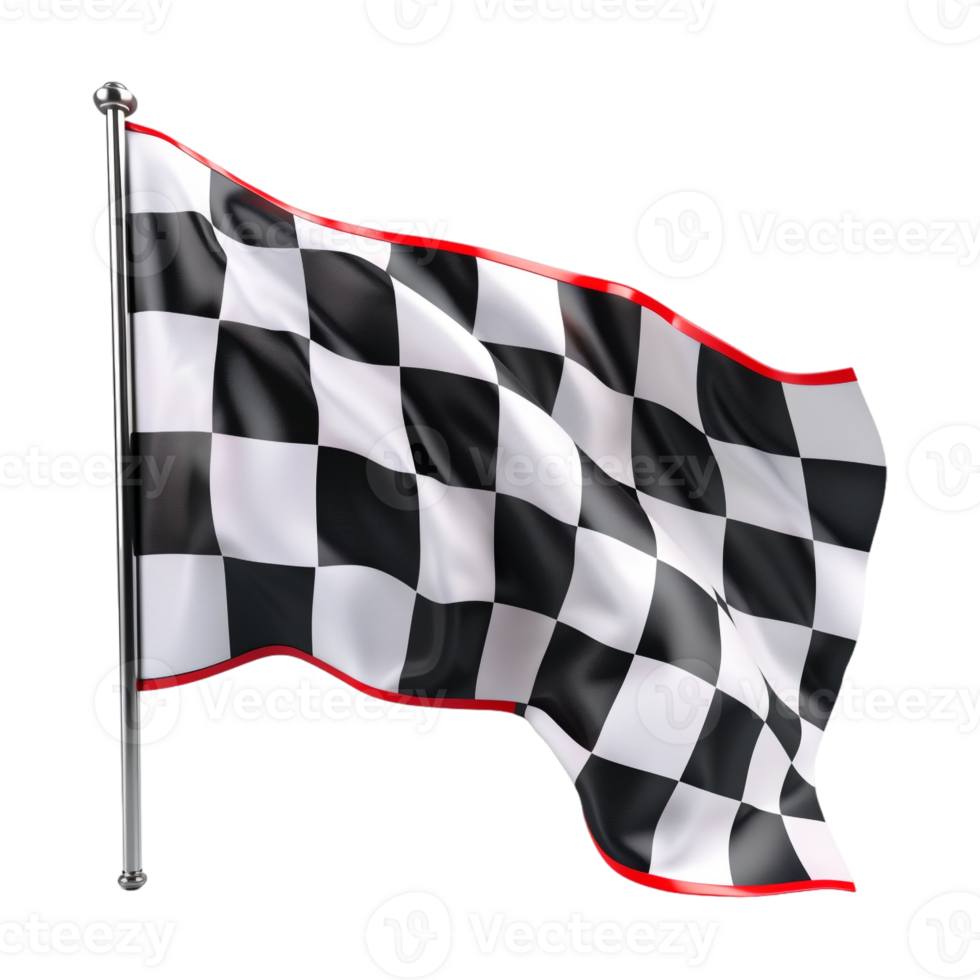 AI generated 3D Rendering of a Race Winning Flag on Transparent Background - Ai Generated png