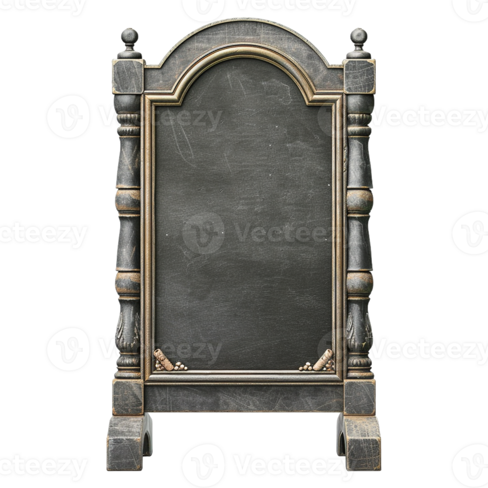 AI generated Blackboard with Wooden Spot on Transparent background - Ai Generated png