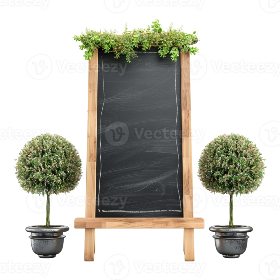 AI generated Blackboard with Wooden Spot on Transparent background - Ai Generated png