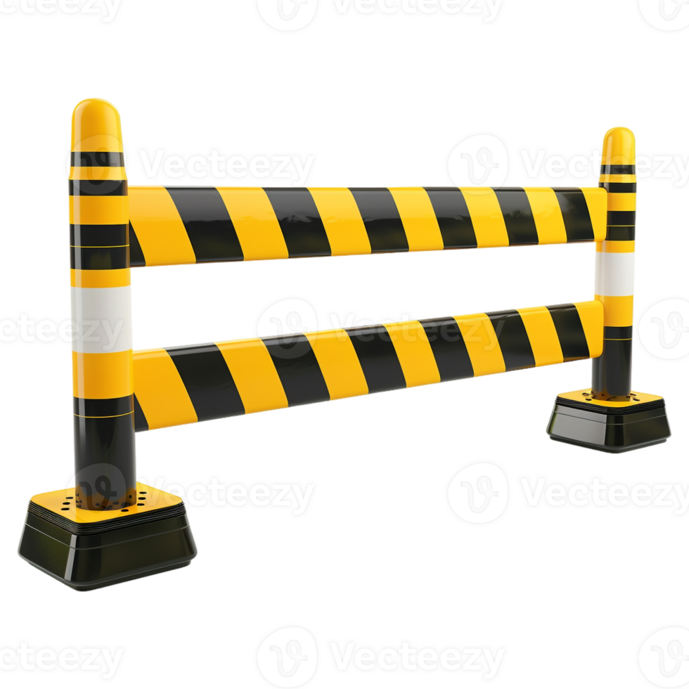 AI generated 3D Rendering of a Road Barrier or Warning on Transparent Background - Ai Generated png