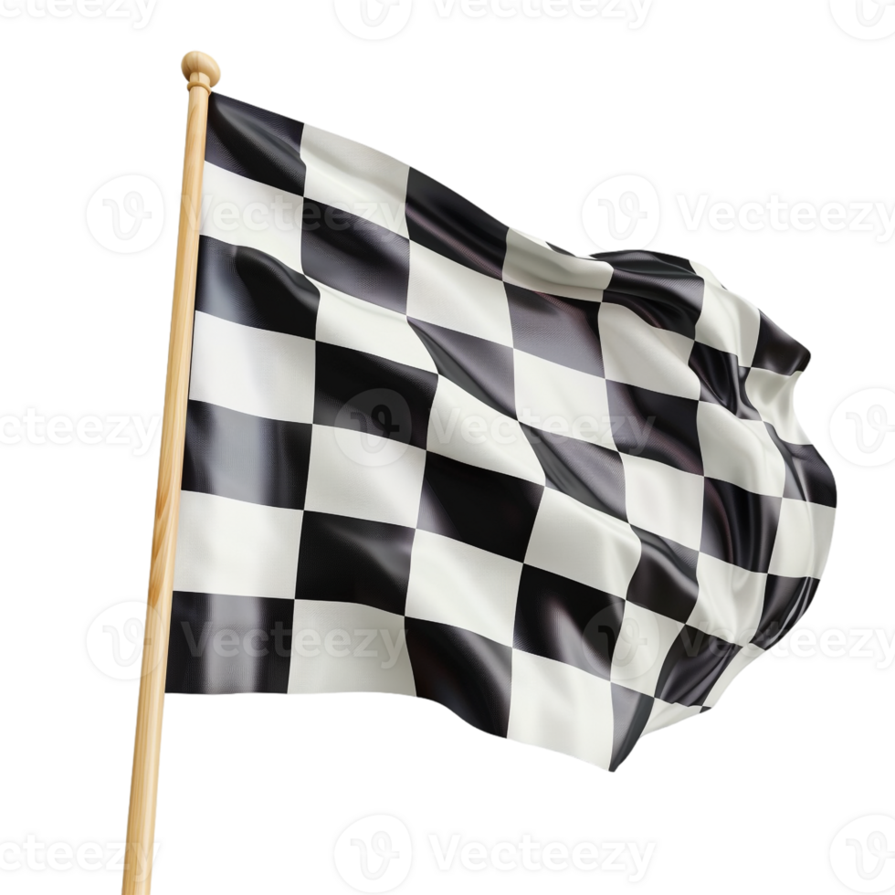 AI generated 3D Rendering of a Race Winning Flag on Transparent Background - Ai Generated png