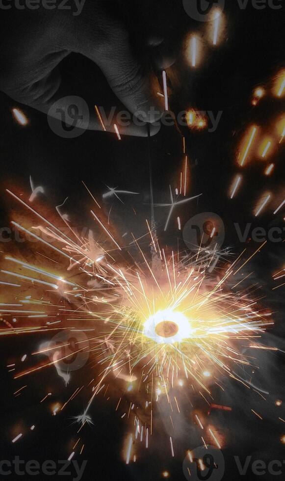 Abstract background pattern, presentation cover illustration, geometric texture with sparkles and fireworks close view photo