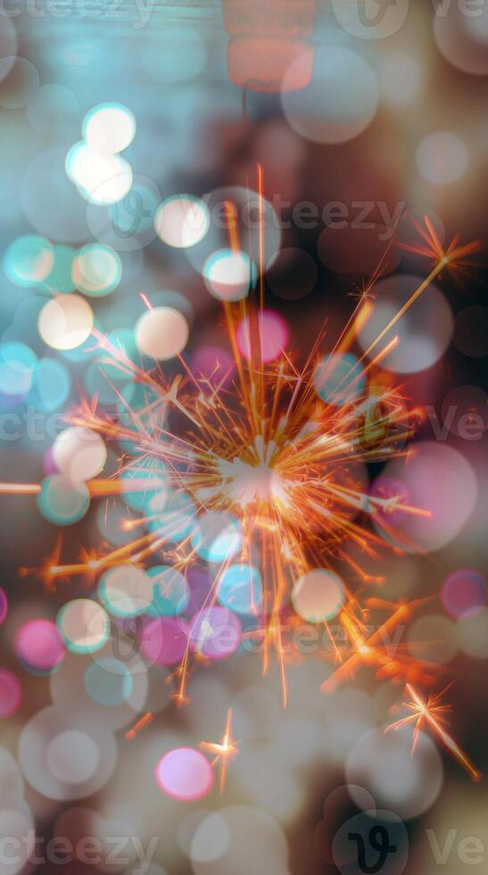 Abstract background pattern, presentation cover illustration, geometric texture with sparkles and fireworks close view photo