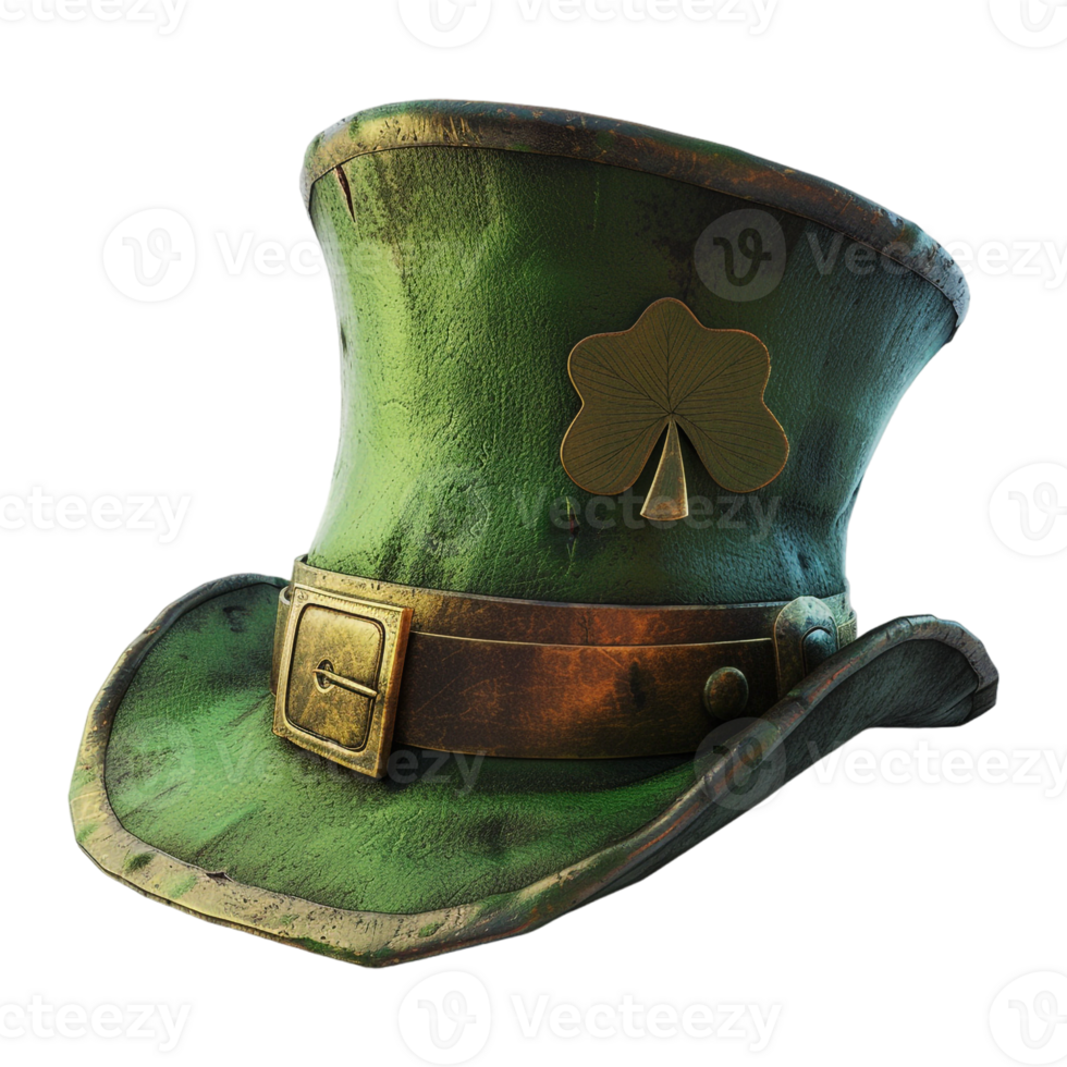 AI generated 3D Rendering of a Leprechaun Hat on Transparent Background - Ai Generated png