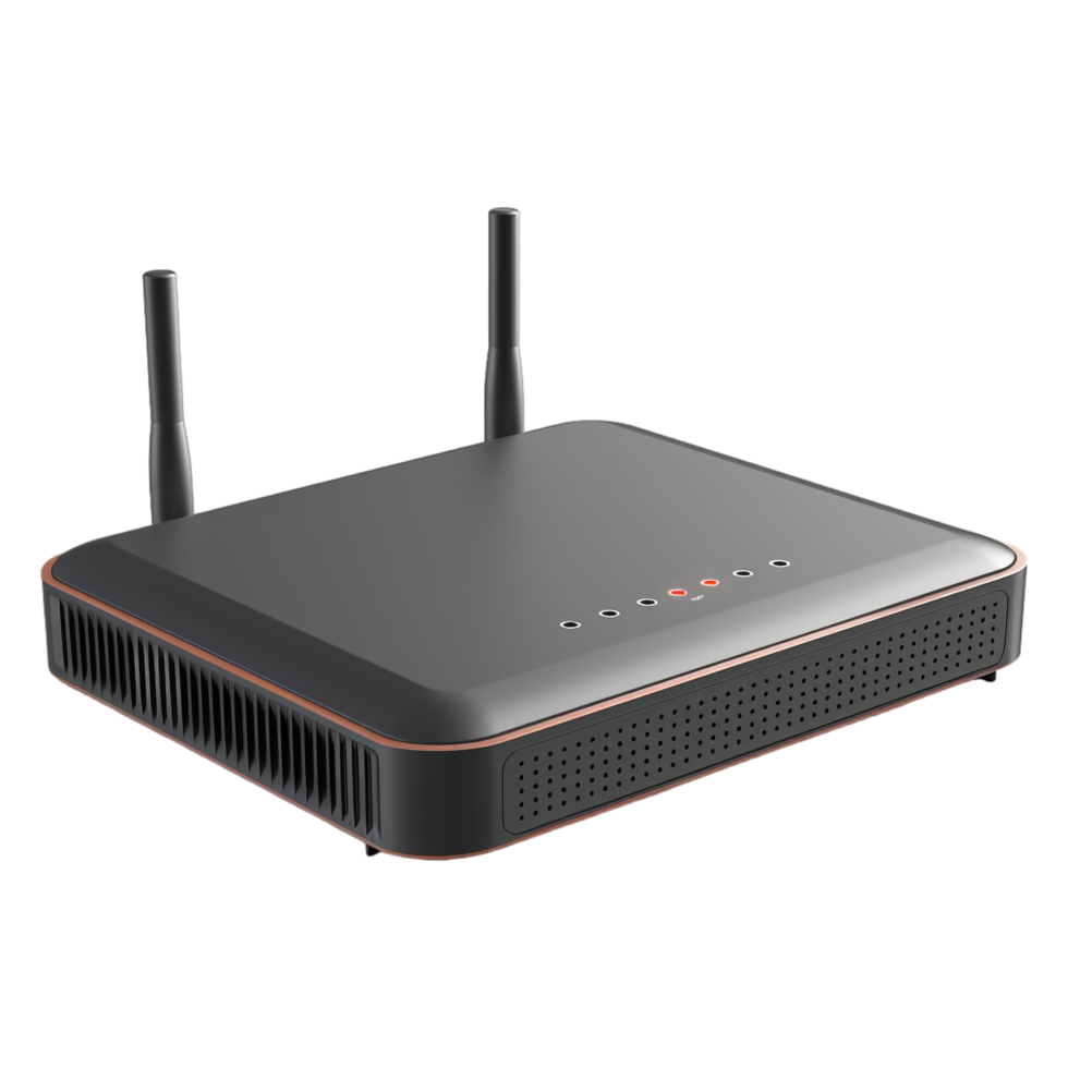 ai généré 3d le rendu de une modem ou routeur pour Wifi sur transparent Contexte - ai généré png