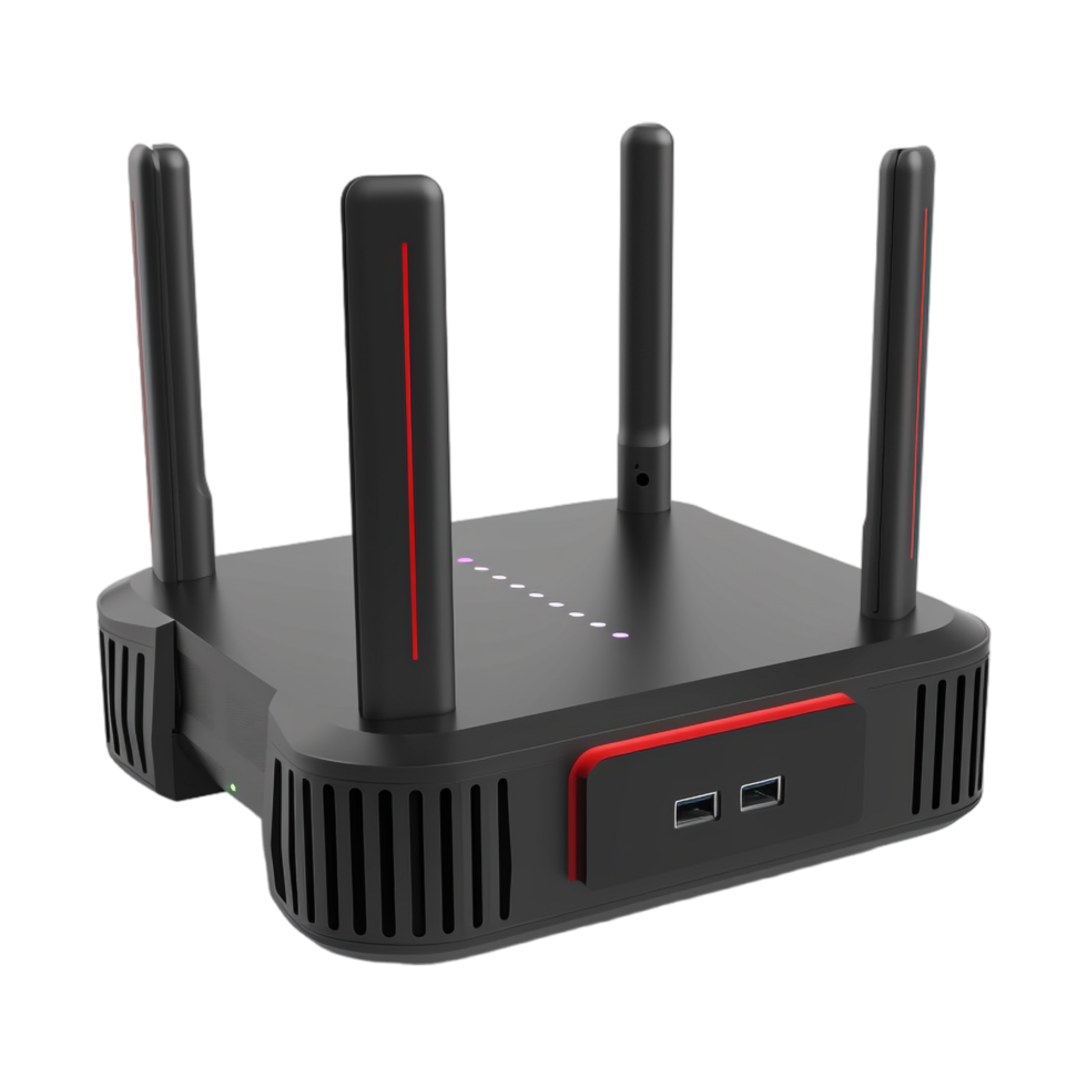 ai generiert 3d Rendern von ein Modem oder Router zum W-lan auf transparent Hintergrund - - ai generiert png