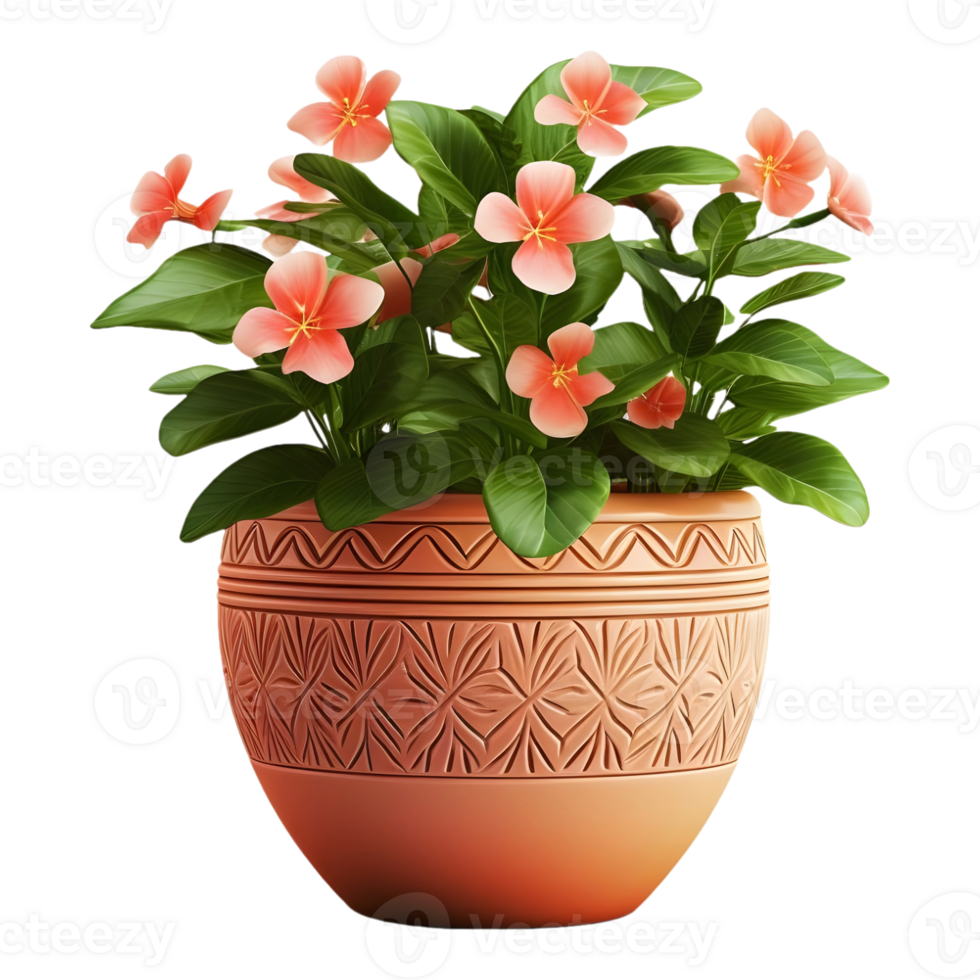 AI generated 3D Rendering of a Beautiful Flowers in a Pot on Transparent Background - Ai Generated png