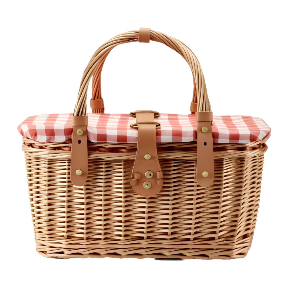 AI generated 3D Rendering of a Picnic Basket or Box on Transparent Background - Ai Generated png