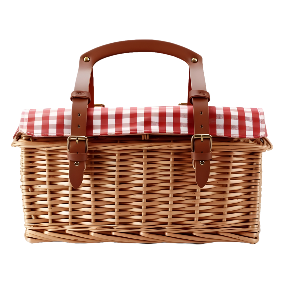 AI generated 3D Rendering of a Picnic Basket or Box on Transparent Background - Ai Generated png