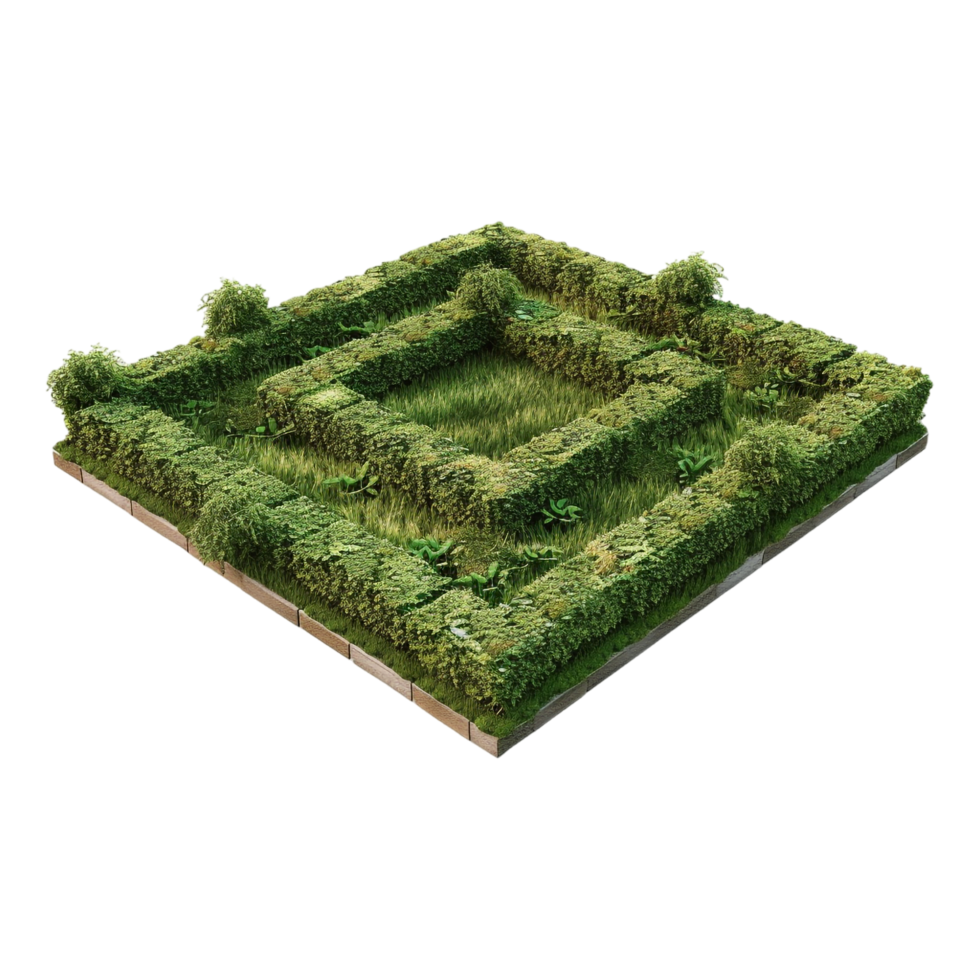 AI generated 3D Rendering of a Clay Ground With Grass On it on Transparent Background - Ai Generated png