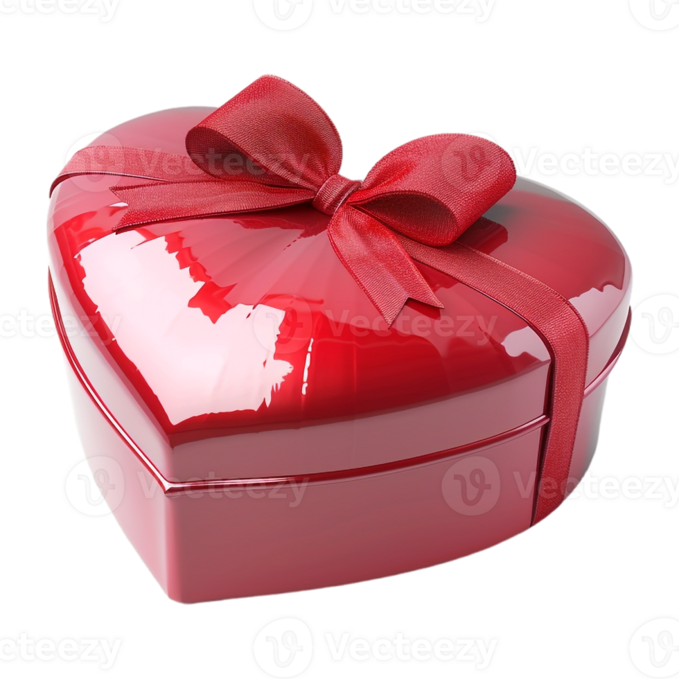 AI generated 3D Rendering of a Chocolate Gift Box in Heart Shape on Transparent Background - Ai Generated png