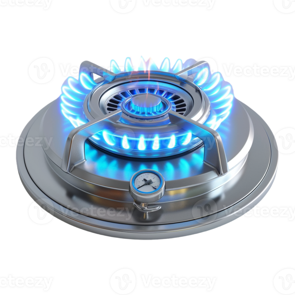 ai generado 3d representación de un gas estufa estante en transparente antecedentes - ai generado png