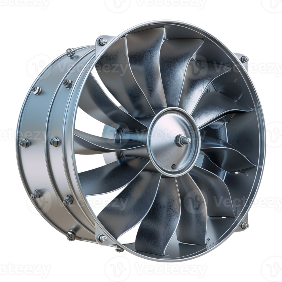 AI generated 3D Rendering of a Engine Fan on Transparent Background - Ai Generated png
