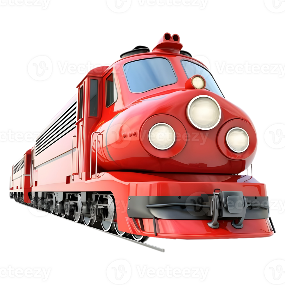 AI generated 3D Rendering of a Colorful Train on Transparent Background - Ai Generated png