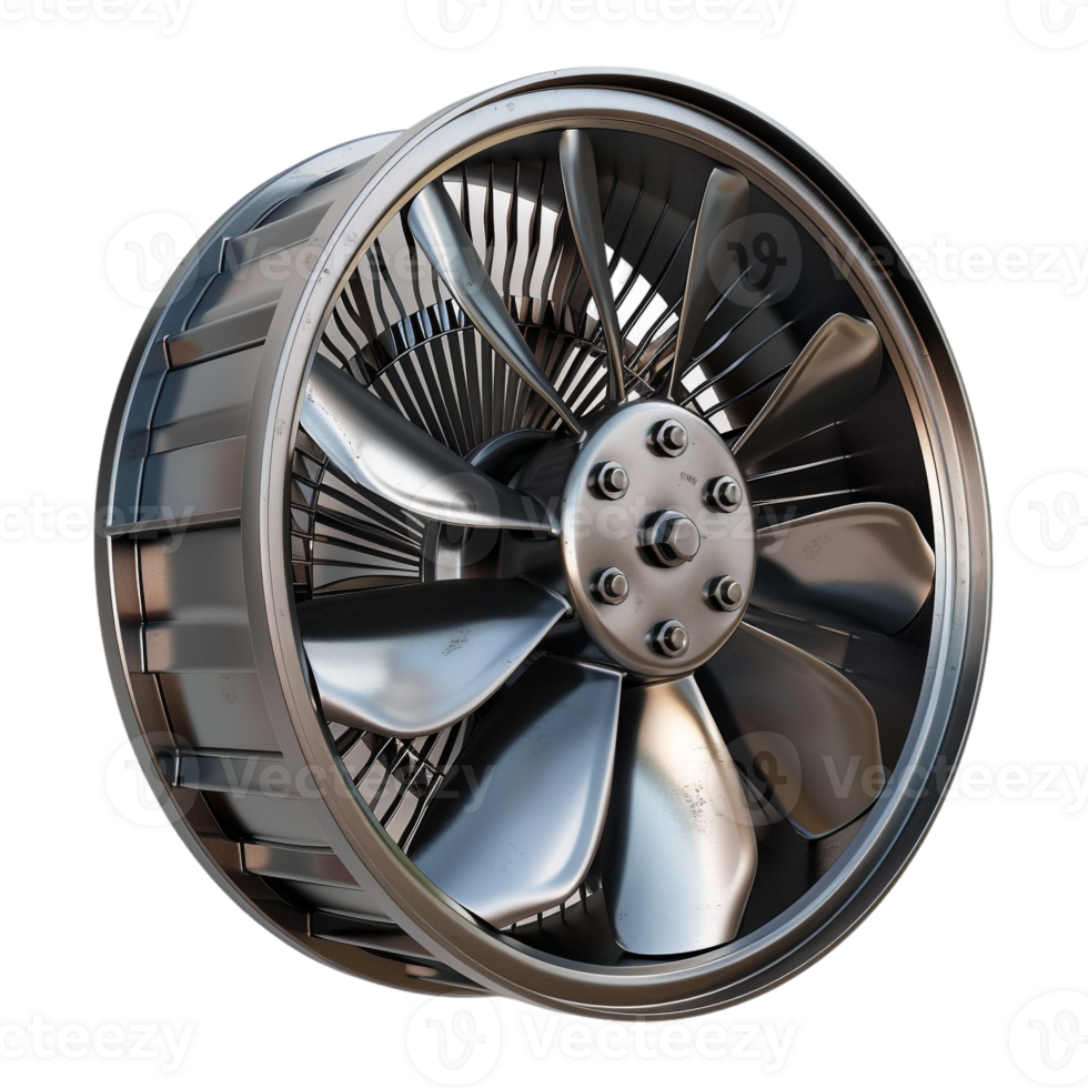 ai generato 3d interpretazione di un' motore fan su trasparente sfondo - ai generato png